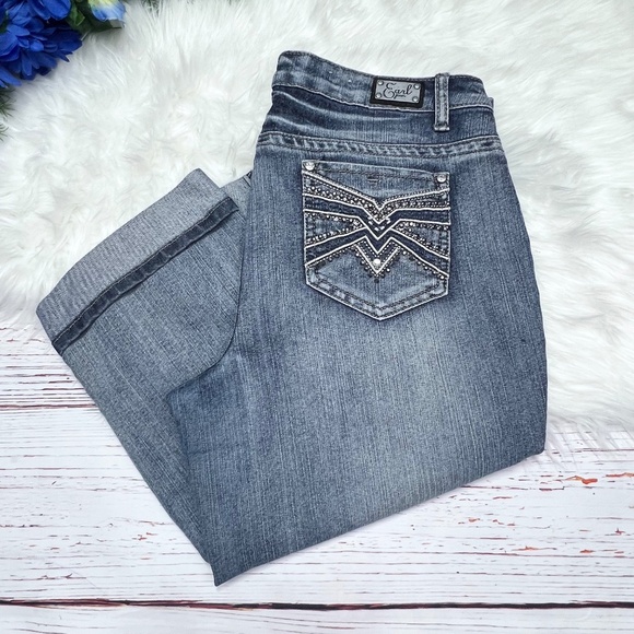 👖|•EARL JEAN•| Pretty Cropped/Capri Jeans Size 12👖 - Picture 1 of 8